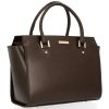 Kožené kabelka kufřík Genuine Leather čokoládová 2222